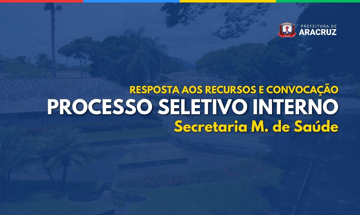 Saúde publica Resposta aos Recursos e Convocação do Processo Seletivo Interno n.º 001/2025