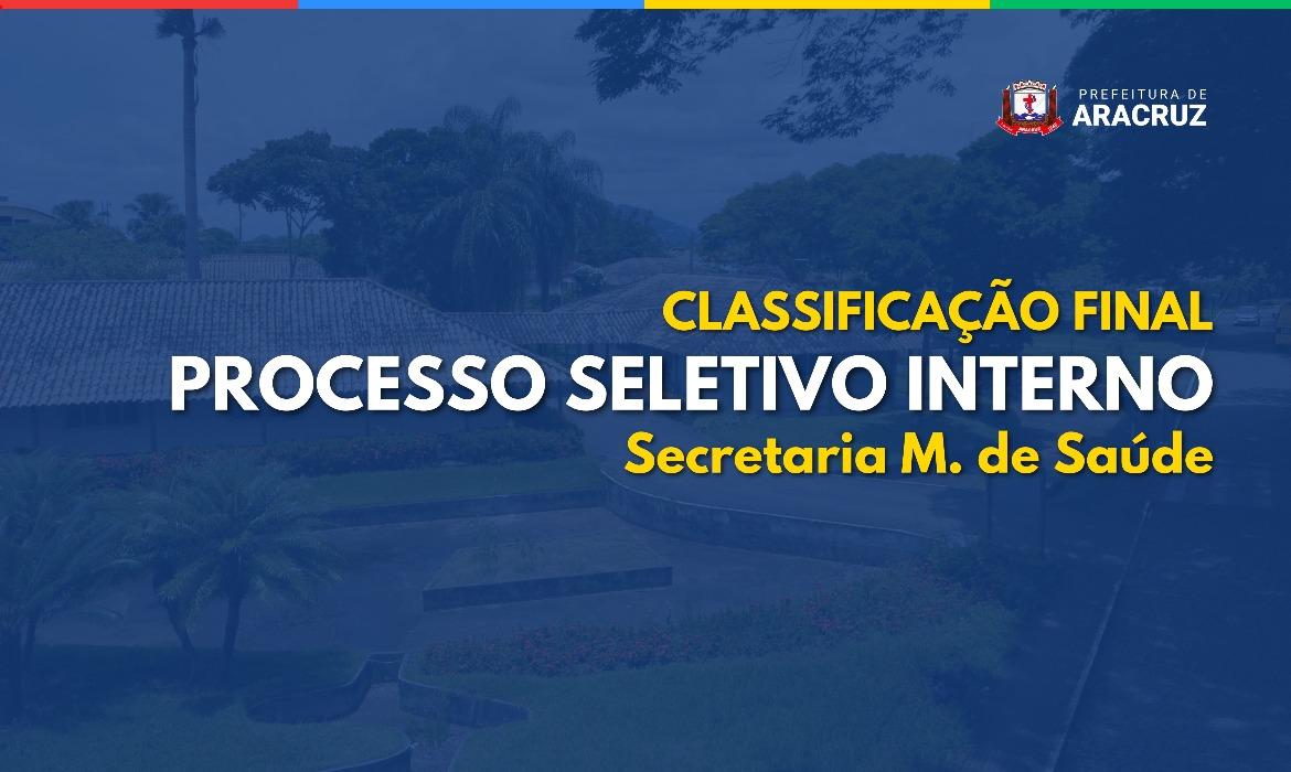 Saúde publica Resultado Final do Processo Seletivo Interno n.º 001/2025