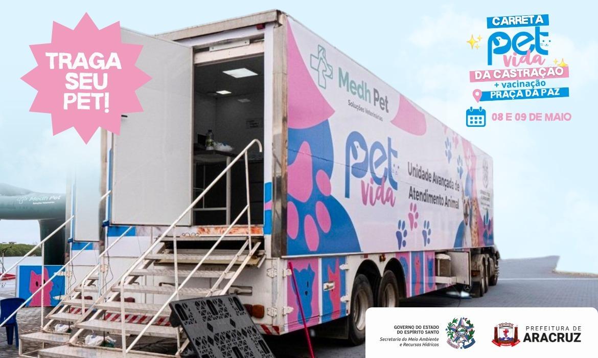 Carreta Pet Vida volta a Aracruz para oferecer serviços gratuitos para cães e gatos