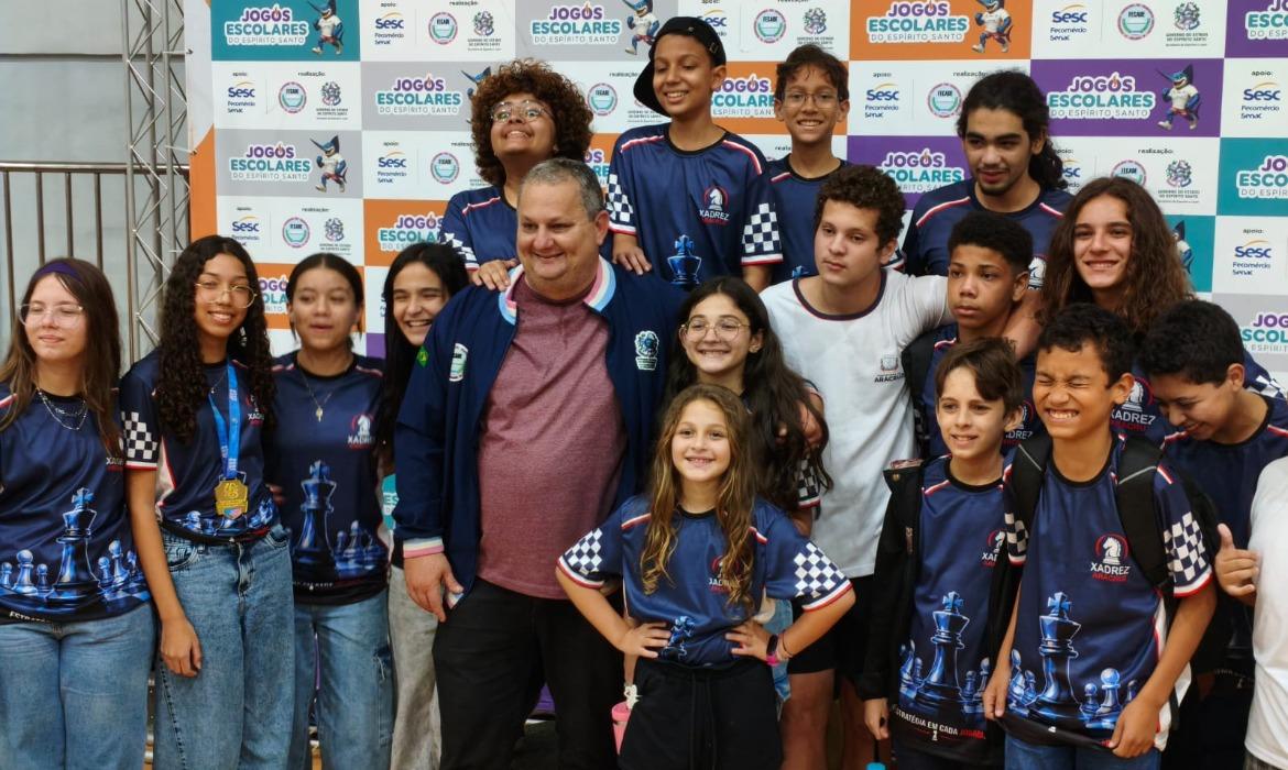 Xadrez nas escolas: Aracruz conquista três medalhas nos Jogos Escolares do Espírito Santo (Jees) e duas vagas para os Jogos Escolares Brasileiros (Jebs)