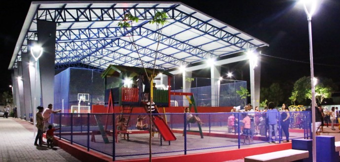 Obras: Sauê recebe Área de Lazer com reforma da quadra poliesportiva
