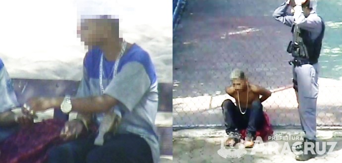 Câmeras de videomonitoramento flagram ação do tráfico de drogas na Praça da Paz. Menor é apreendido em flagrante