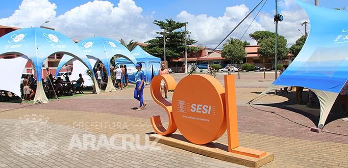 Tendas do SESI Sol foram destaques na praia de Barra do Sahy
